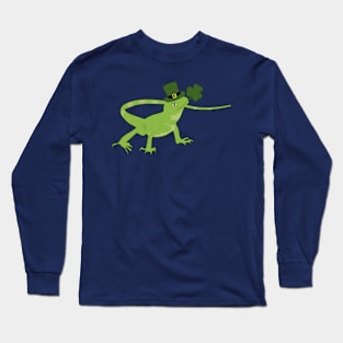 Gecko Funny St Patricks Day Shamrock Long Sleeve T-Shirt